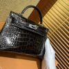 爱马仕 Mini Kelly 黑色 一级美洲鳄鱼皮 顶级全手工缝制 臻品级别 19cm 2代
