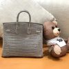 爱马仕 Birkin 25cm 巴黎灰 一级尼罗鳄 银扣 原版蜜蜡线 顶级手工