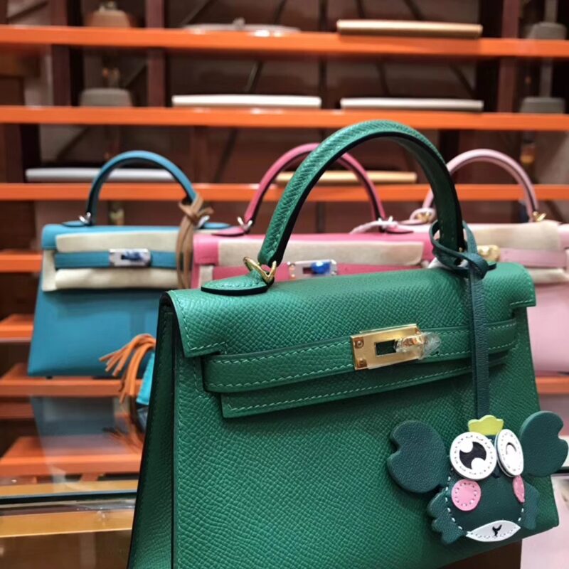 爱马仕 Birkin铂金包 mini kelly 孔雀绿 进口掌纹小牛皮 金扣 顶级手工缝制 19cm - Image 4