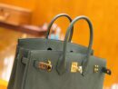 爱马仕 Birkin 25cm 杏仁绿 金扣 掌纹牛皮 全手工缝制