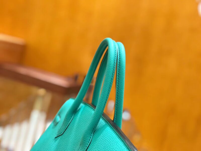 爱马仕 Birkin 30cm 维罗纳绿 Togo小牛皮 银扣 原版蜜蜡线 顶级手工缝制 - Image 6