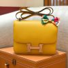 爱马仕 康斯坦 Constance 空姐包 琥珀黄 德国进口牛皮 全手工缝制 银扣 24cm