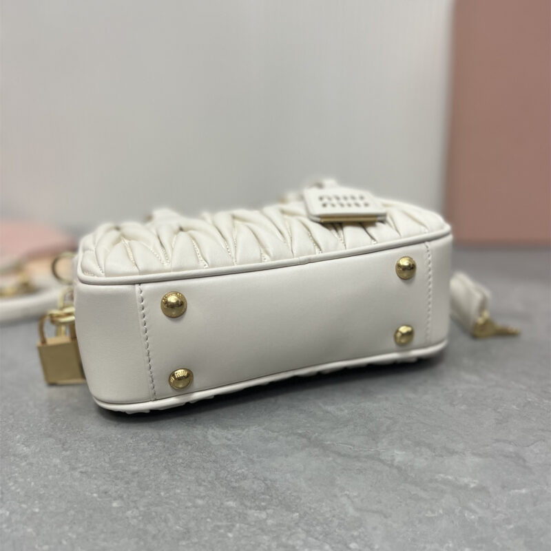 miumiu缪缪TooPretty系列5BB123保龄球手袋白色 - Image 4