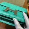 爱马仕 Constance空姐包 湖水绿 南非KK鸵鸟 顶级手缝工艺 金扣 银扣 18cm
