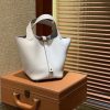 爱马仕 Piction菜篮包 奶昔白 Togo牛皮 最火白色系 金扣 18cm