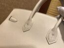 爱马仕 Birkin 25cm ( 铂金包) 掌纹牛皮 奶昔白 原版蜜蜡线 全手工缝制