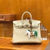 爱马仕 Birkin 25cm 奶昔白 Togo小牛皮 银扣 原版蜜蜡线 顶级手缝