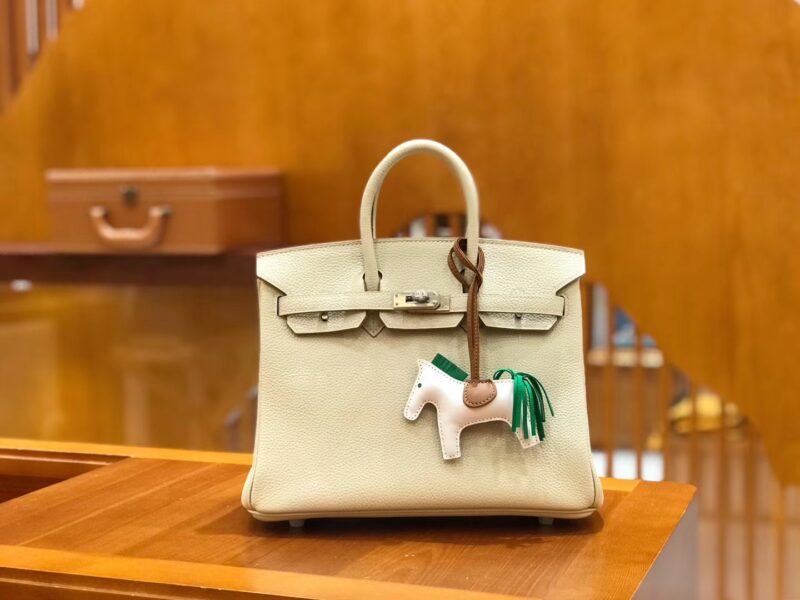 爱马仕 Birkin 25cm 奶昔白 Togo小牛皮 银扣 原版蜜蜡线 顶级手缝