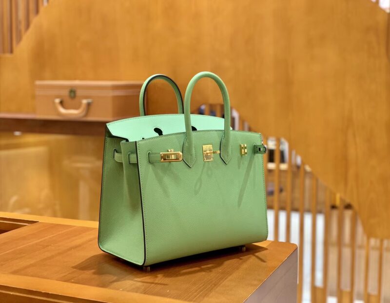 爱马仕 Birkin 25cm 掌纹牛皮 牛油果绿 金扣 外缝 - Image 5