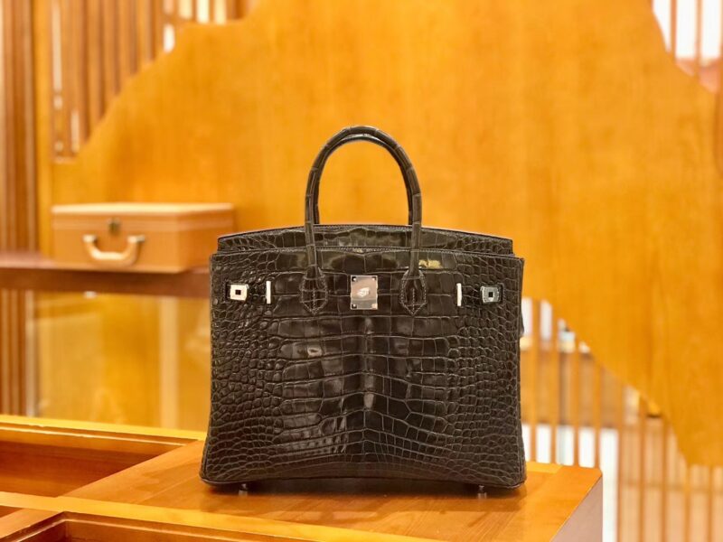 爱马仕 Birkin 35cm 美洲鳄鱼 石墨灰 银扣