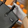 爱马仕 Birkin 铂金包 经典黑 鳄鱼皮拼德国togo牛皮 全手工缝制 金扣 30cm