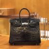 爱马仕 Birkin 25cm 经典黑 尼罗鳄鱼皮 银扣 原版蜜蜡线 顶级手缝 现货