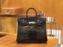 爱马仕 Birkin 25cm 经典黑 尼罗鳄鱼皮 银扣 原版蜜蜡线 顶级手缝 现货