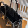 e33c03428f5bf5d.jpg 爱马仕 Birkin 铂金包 经典黑 仿蜥蜴皮 金扣 30cm