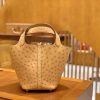 爱马仕 Piction 18cm 太妃金 金扣 鸵鸟皮 全手工缝制 现货