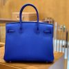 爱马仕 Birkin Touch 铂金包 琉璃蓝 鳄鱼皮拼德国togo牛皮 全手工缝制 金扣 30cm