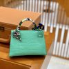 爱马仕 Mini Kelly 19cm 薄荷绿 银扣 哑光 美洲鳄鱼皮 全手工缝制