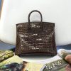 e3e64f92ea694b0.jpg 爱马仕 Birkin铂金包 深咖啡色 亮面鳄鱼 金扣 25cm