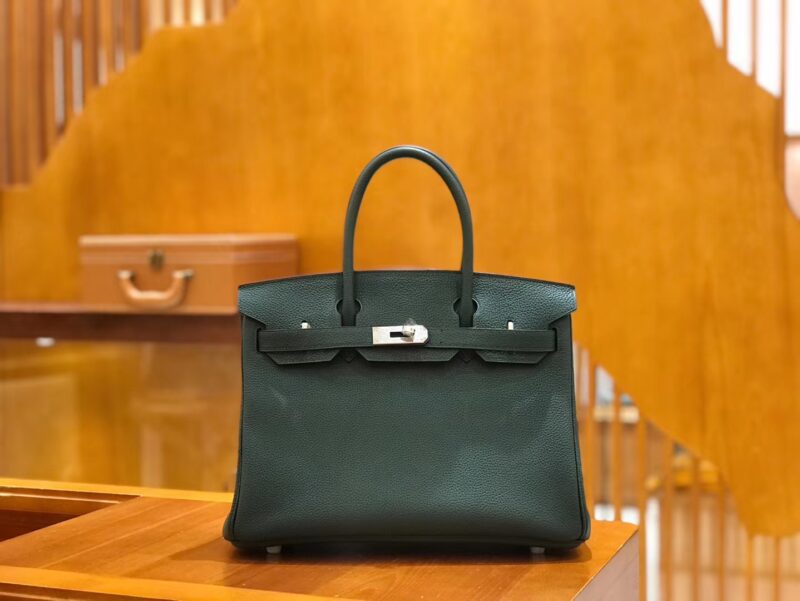 爱马仕 Birkin 30cm 松柏绿 Togo小牛皮 银扣 原版蜜蜡线 顶级手工缝制