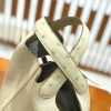 爱马仕 Piction 18cm 奶昔白 银扣 鸵鸟皮拼小牛皮 全手工缝制