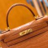 爱马仕 Kelly 凯莉包 尼罗鳄鱼皮 蜜糖棕 28cm