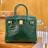 爱马仕 Birkin 铂金包 孔雀绿 一级皮 尼罗鳄鱼皮 臻品级别 金扣 30cm