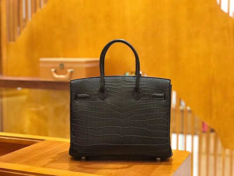 爱马仕 Birkin 30cm 经典黑 雾面 尼罗鳄鱼皮 金扣 原版蜜蜡线 顶级手缝 现货 - Image 3