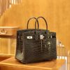 爱马仕 Birkin 35cm 美洲鳄鱼 石墨灰 银扣