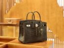 爱马仕 Birkin 35cm 美洲鳄鱼 石墨灰 银扣