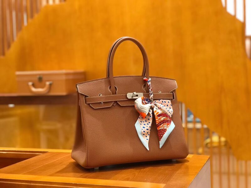 爱马仕 Birkin 30cm 金棕色 Togo小牛皮 银扣 原版蜜蜡线 顶级手工缝制 - Image 2