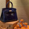 爱马仕 Birkin铂金包 午夜蓝 一级皮 尼罗鳄鱼 进口原料 顶级手缝工艺 30cm