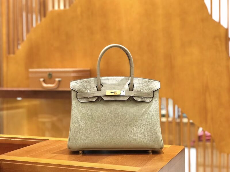 爱马仕 Birkin Touch 30cm 斑鸠灰 一级鳄鱼皮拼Togo牛皮 原版蜜蜡线 顶级手工