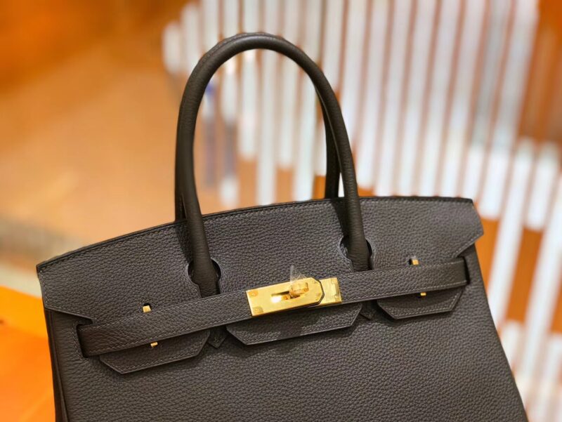 爱马仕 Birkin 30cm 咖啡色 Togo小牛皮 金扣 原版蜜蜡线 顶级手工缝制 - Image 4