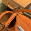 爱马仕 Lindy琳迪包 橙色 小牛皮拼鳄鱼皮 进口原料 全手工缝制 银扣 26cm