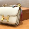 爱马仕 康斯坦 Constance 空姐包 奶昔白 德国进口牛皮 全手工缝制 金扣 24cm