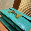 爱马仕 Constance空姐包 湖水绿 一级尼罗雾面 鳄鱼皮 顶级手工 金扣 18cm
