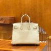 爱马仕 Birkin 25cm 奶昔白 Togo小牛皮 银扣 原版蜜蜡线 顶级手缝