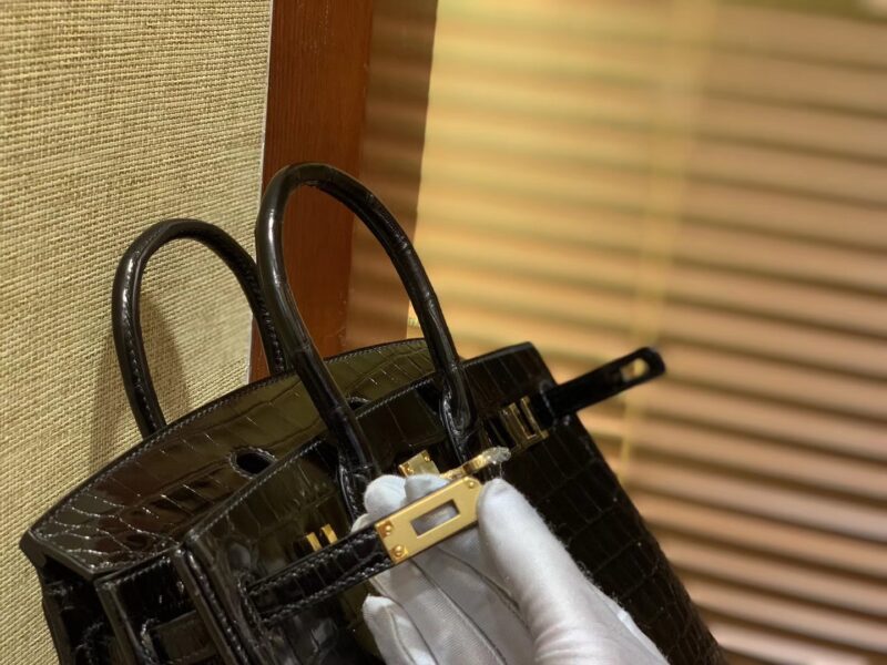 爱马仕 Birkin 25cm 2代19cm 黑色 美洲 尼罗 鳄鱼皮 - Image 4