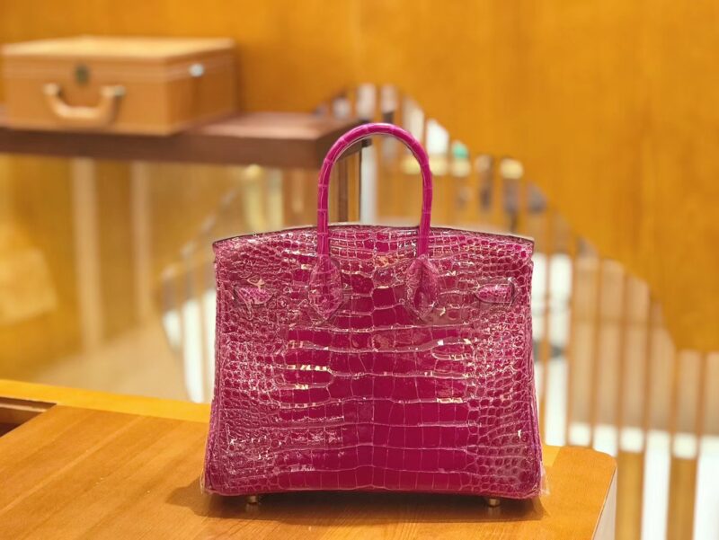 爱马仕 Birkin 铂金包 天方夜谭紫 美洲 方块印 25cm - Image 5