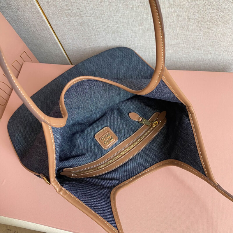 miumiu缪缪*IVY系列5BG231限定款Tote包牛仔布免检版 - Image 10