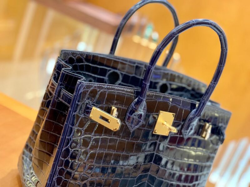 爱马仕 Birkin 30cm 午夜蓝 金扣 一级皮 尼罗鳄鱼皮 臻品级别 - Image 3