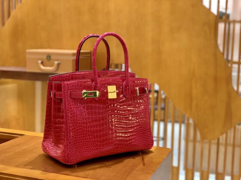 爱马仕 Birkin 30 极致粉 金扣 湾鳄 一级皮 全手工缝制 - Image 6