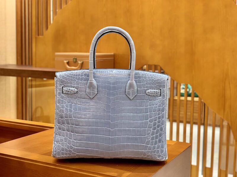 爱马仕 Birkin 30cm 北方蓝 银扣 一级皮 尼罗鳄鱼皮 臻品级别 - Image 3