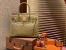 爱马仕 Birkin铂金包 褐绿色 一级皮 尼罗鳄鱼 进口原料 顶级手缝工艺 30cm