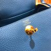 爱马仕 Mini Lindy 18cm TC大牛皮 水妖蓝 原版蜜蜡线 顶级手缝工艺