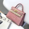 爱马仕 MiniKelly迷你凯莉 藕粉色 尼罗鳄 美洲鳄 全手工缝制 2代 金扣 19cm