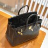 爱马仕 Birkin 铂金包 石墨灰 进口一级湾鳄鳄鱼皮 蜡线 全手工缝制 25cm