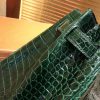 爱马仕 Birkin铂金包 祖母绿 一级皮 湾鳄鱼皮 倒V 进口原料 顶级手缝工艺 30cm
