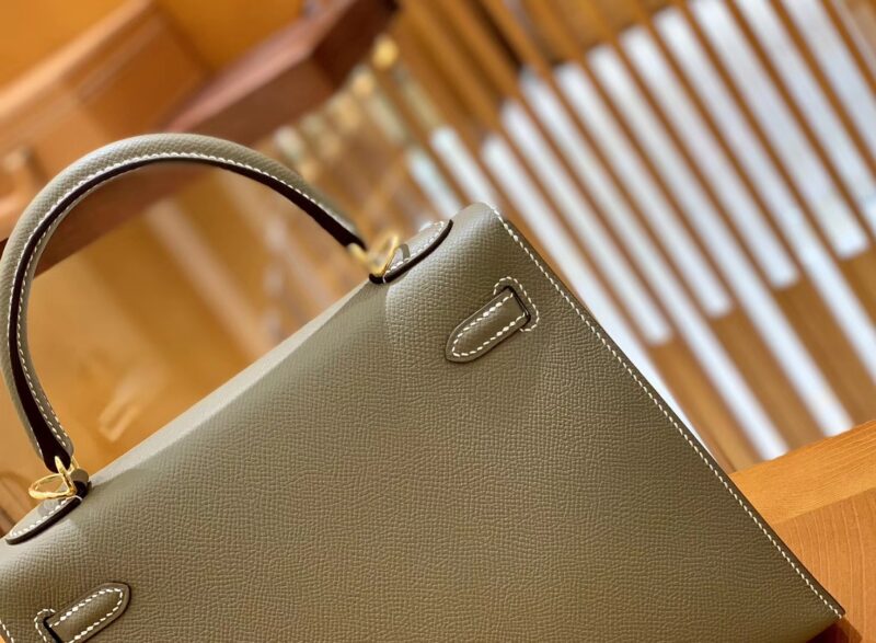 爱马仕 Kelly 25cm 大象灰 金扣 掌纹牛皮 全手工缝制 现货 - Image 4