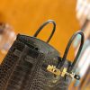 爱马仕 Birkin 铂金包 石墨灰 进口一级湾鳄鳄鱼皮 蜡线 全手工缝制 25cm